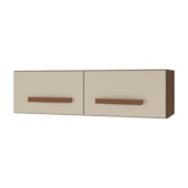 Armário 2 Portas Cozinha Aério Íris MB1 79cm Savana\Off White Com Puxador Cor Cobre