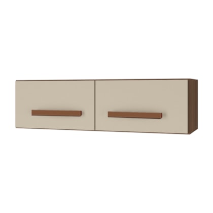 Armário 2 Portas Cozinha Aério Íris MB1 79cm Savana\Off White Com Puxador Cor Cobre