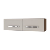 Armário 2 Portas Cozinha Aério Íris MB1 79cm Savana\Off White Com Puxador Cor Cromado