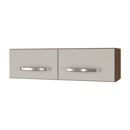 Armário 2 Portas Cozinha Aério Íris MB1 79cm Savana\Off White Com Puxador Cor Cromado