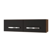 Armário 2 Portas Cozinha Aério Íris MB1 79cm Savana\Preto Com Puxador Cor Cromado