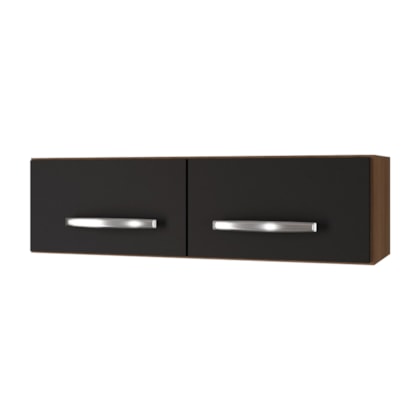 Armário 2 Portas Cozinha Aério Íris MB1 79cm Savana\Preto Com Puxador Cor Cromado