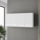 Armário 4 Portas Cozinha Aéreo Íris MB1 120cm Branco Com Puxador Cor Branco