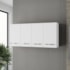 Armário 4 Portas Cozinha Aério Íris MB1 120cm Branco Com Puxador Cor Cromado