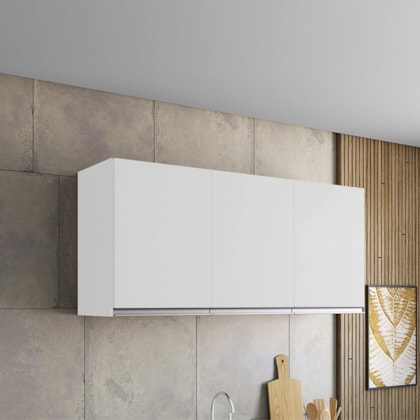 Armário Aéreo p/ Cozinha Maya A03 120cm 3 Portas Branco