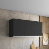 Armário Aéreo p/ Cozinha Maya A03 120cm 3 Portas Preto Fosco