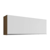 Armário Aéreo p/ Cozinha Maya A03 160cm 4 Portas Amêndoa/Branco