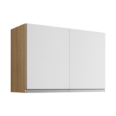 Armário Aéreo p/ Cozinha Maya A03 80cm 2 Portas Amêndoa/Branco