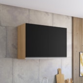 Armário Aéreo p/ Cozinha Maya A03 80cm 2 Portas Amêndoa/Preto