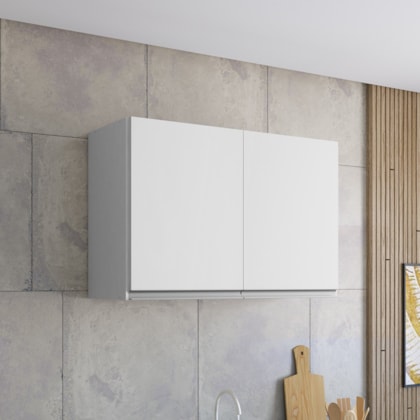 Armário Aéreo p/ Cozinha Maya A03 80cm 2 Portas Branco