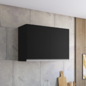 Armário Aéreo p/ Cozinha Maya A03 80cm 2 Portas Preto Fosco