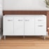 Armário Balcão Gabriela com Gaveta Flex Branco ou Branco e Preto para Pia de Cozinha sem Tampo 1,50M 4 Portas - AJL Decor
