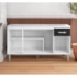 Armário Balcão Gabriela com Gaveta Flex Branco ou Branco e Preto para Pia de Cozinha sem Tampo 1,50M 4 Portas - AJL Decor