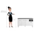 Armário Balcão Gabriela com Gaveta Flex Branco ou Branco e Preto para Pia de Cozinha sem Tampo 1,50M 4 Portas - AJL Decor