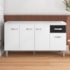 Armário Balcão Gabriela com Gaveta Flex Branco ou Branco e Preto para Pia de Cozinha sem Tampo 1,50M 4 Portas - AJL Decor