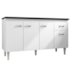 Armário Balcão Gabriela para Pia de Cozinha com Tampo 1,50M 4 Portas Branco - AM Decor