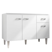 Armário Balcão Gabriela para Pia de Cozinha sem Tampo 1,20M 3 Portas Branco - AM Decor