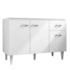 Armário Balcão Gabriela para Pia de Cozinha sem Tampo 1,20M 3 Portas Branco - AM Decor