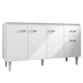 Armário Balcão Gabriela para Pia de Cozinha sem Tampo 1,50M 4 Portas Branco - AM Decor