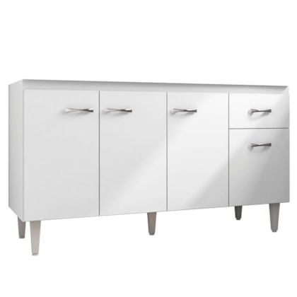 Armário Balcão Gabriela para Pia de Cozinha sem Tampo 1,50M 4 Portas Branco - AM Decor