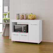 Armário Multiuso Bela 3 Portas Cozinha MB1 Branco Puxador Cromado