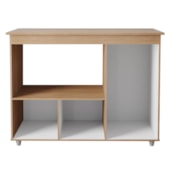 Armário Multiuso Bela 3 Portas Cozinha MB1 Savana\Off White Puxador Cobre