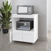 Armário Multiuso Lira 2 Portas Cozinha MB1 Branco com Puxador Branco