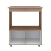 Armário Multiuso Lira 2 Portas Cozinha MB1 Savana\Off White com Puxador Cobre