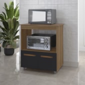 Armário Multiuso Lira 2 Portas Cozinha MB1 Savana\Preto com Puxador Cobre