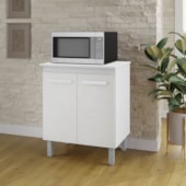 Armário Multiuso Lis 2 Portas Cozinha MB1 Branco Puxador Branco