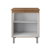 Armário Multiuso Lis 2 Portas Cozinha MB1 Savana\Off White Puxador Cromado