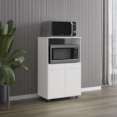 Armário Multiuso Nésia 2 Portas Cozinha MB1 Branco Puxador Branco