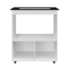 Balcão Cali Para Cooktop 4 Bocas 2 Portas Cozinha MB1 75cm Branco com Puxador Branco