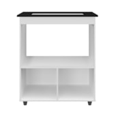 Balcão Cali Para Cooktop 5 Bocas 2 Portas Cozinha MB1 75cm Branco com Puxador Branco