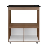 Balcão Cali Para Cooktop 5 Bocas 2 Portas Cozinha MB1 75cm Savana\Off White com Puxador Cromado