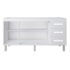Balcão Cravo 3 Portas 3 Gavetas Cozinha MB1 160cm Branco com Puxador cor Branco