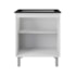 Balcão Vani Para Cooktop 4 Bocas 2 Portas Cozinha MB1 70cm Branco com Puxador Cromado