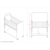 Berço Lótus com Grade Móvel MB1 Branco\Rosa