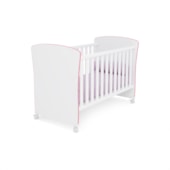 Berço Mini Cama Tati Brilhar Q01 Branco/Rosa - Amarena Móveis