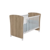 Berço Mini Cama Tati Brilhar Q01 Carvalho Rústico/Branco - Amarena Móveis Berço Mini Cama Tati Brilhar Q01 Carvalho Rústico/Branco - Amarena Móveis