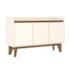 Buffet Aparador 3 Portas Rafaela H01 Off White/Nature - Amarena Móveis