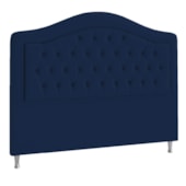 Cabeceira Casal Ághata P04 140 cm Suede Azul Marinho TCA 948 - Amarena Móveis