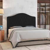 Cabeceira Casal Ághata P04 140 cm Suede Preto TCA 944 - Amarena Móveis