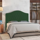 Cabeceira Casal Ághata P04 140 cm Suede Verde TCA 947 - Amarena Móveis