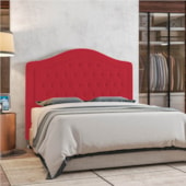 Cabeceira Casal Ághata P04 140 cm Suede  Vermelho TCA 53 - Amarena Móveis