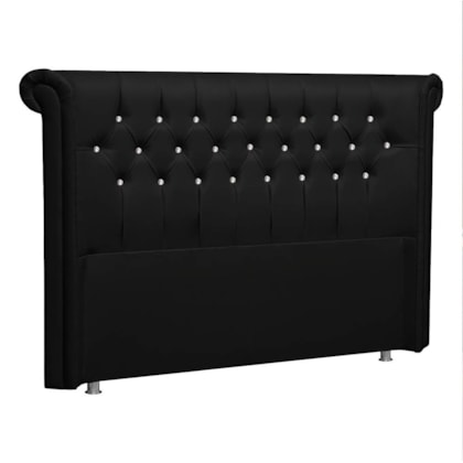 Cabeceira Casal Brescia P04 140 cm Suede Preto TCA 944 - Amarena Móveis