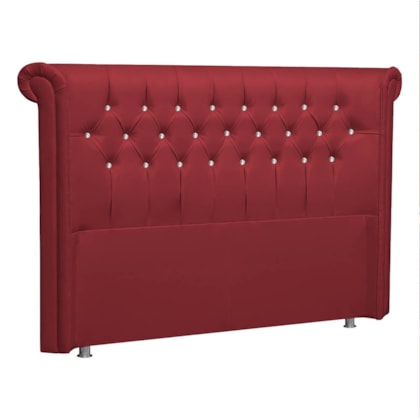 Cabeceira Casal Brescia P04 140 cm Suede  Vermelho TCA 53 - Amarena Móveis