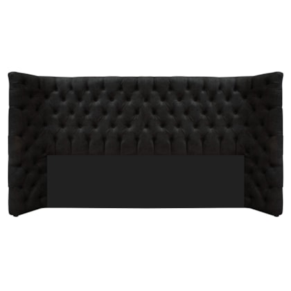 Cabeceira Casal Everest P02 140 cm para cama Box Suede Preto - Amarena Móveis