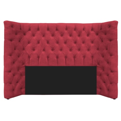 Cabeceira Casal Everest P02 140 cm para cama Box Suede Vermelho - Amarena Móveis