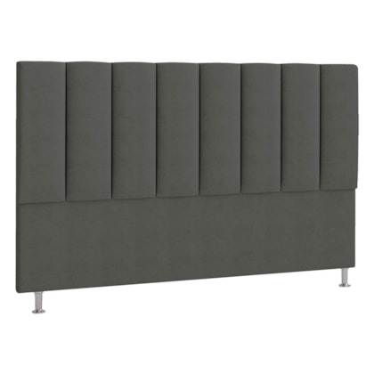 Cabeceira Casal Hannover P04 140 cm Suede Cinza Escuro TCA 958 - Amarena Móveis